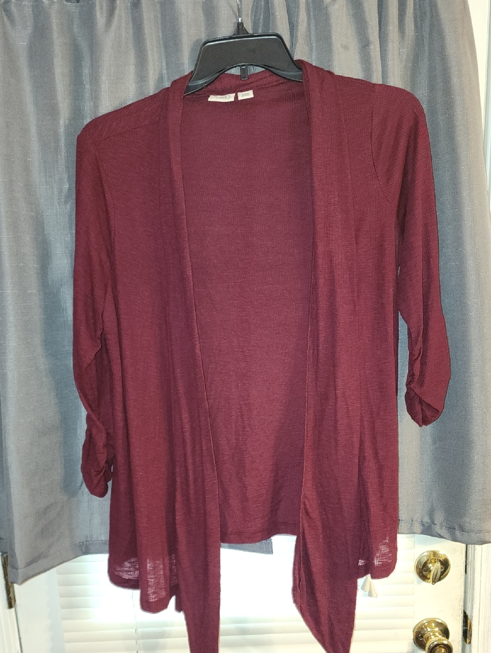Cato Open-Front Burgundy Cardigan Sweater
